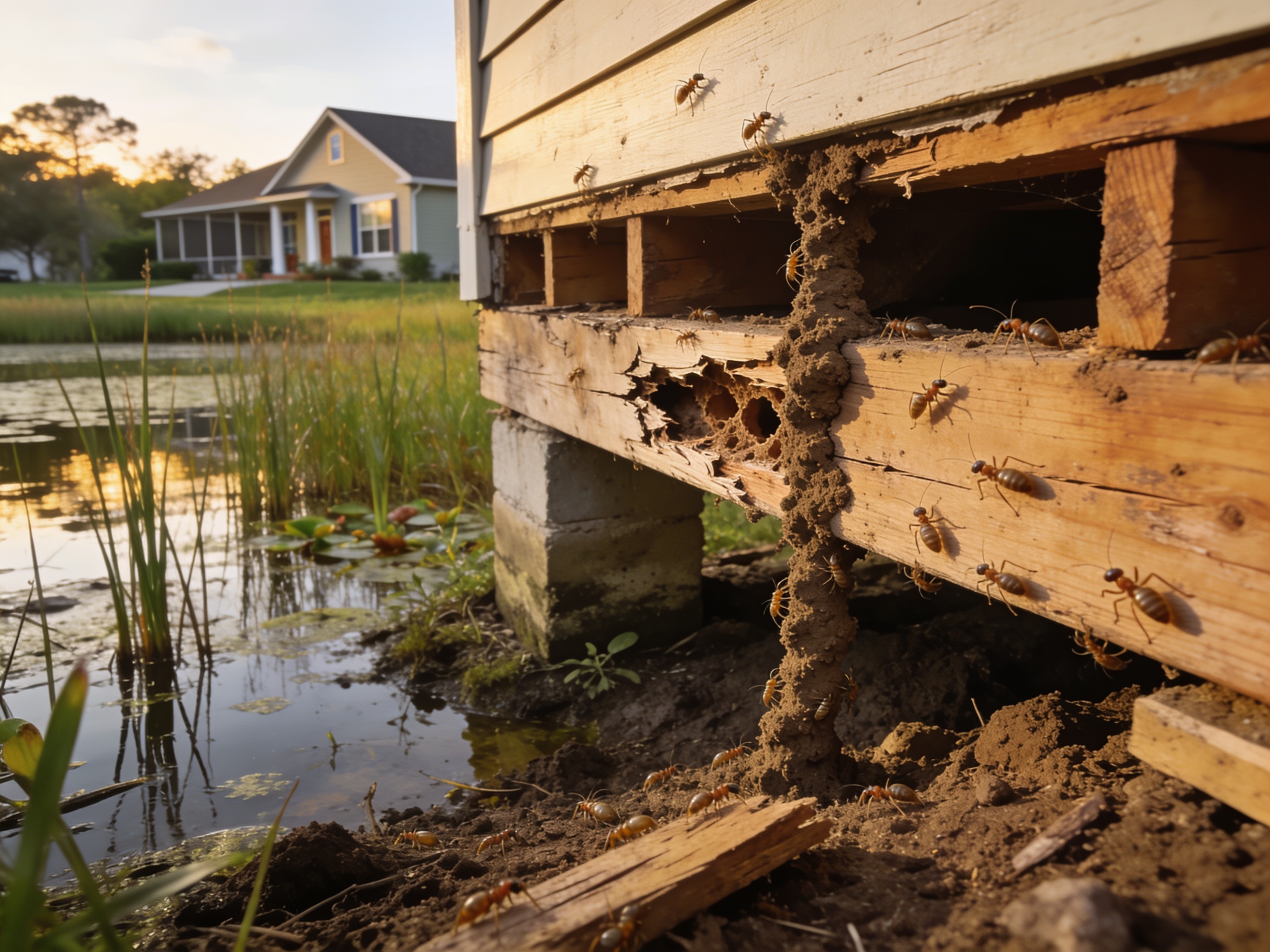 Termite Risks For Homes Near Orlando Wetlands And Retention Ponds